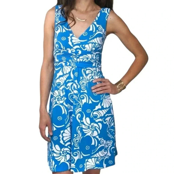 LILLY PULITZER Shianne Azure Ariel Blue Tides Dress sz XS Sleeveless NWOT - Picture 1 of 8